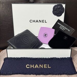 CHANEL gift set Black Lambskin Wallet